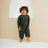 Charcoal Green Thobe Romper for Baby Boys